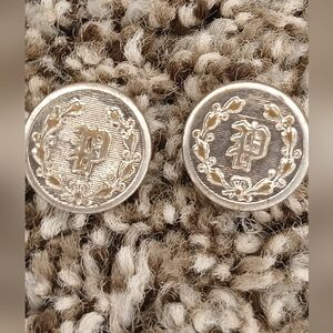 Vintage "Police Uniform" Silver Button Set with "P" Monogram Design